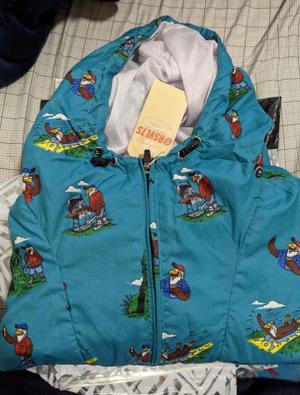 RSVLTS Dads of a Feather Anorak Pullover Jacket in Green — front view