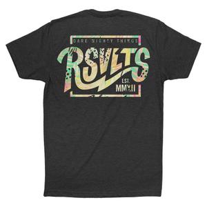 RSVLTS La Croy Limonsqueezy Bolt Box Crewneck Tee in Black — front view