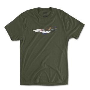 RSVLTS So Close Crewneck Tee in Green — front view