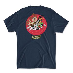 RSVLTS That’s All, Folks! Crewneck Tee in Blue — front view