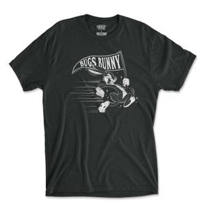 RSVLTS Bugs Bunny On The Run Crewneck Tee in Black — front view
