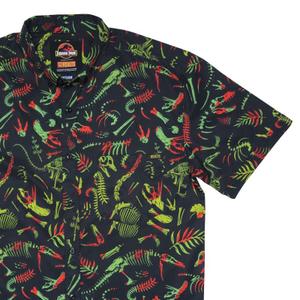 RSVLTS Fossil Records KUNUFLEX Short Sleeve Shirt in Black — front view