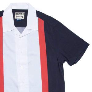 RSVLTS Kingpin Rockaway KUNUFLEX Short Sleeve Shirt in Blue — front view