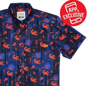 RSVLTS Stay Saved KUNUFLEX Short Sleeve Shirt in Blue — front view