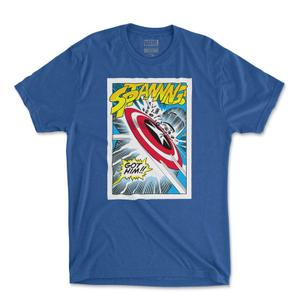 RSVLTS Indestructible Crewneck Tee in Blue — front view