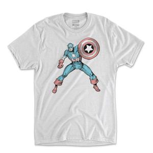 RSVLTS American Hero Crewneck Tee in White — front view