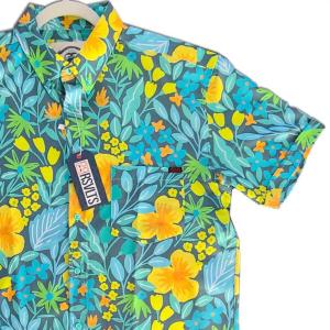 RSVLTS Garden Party KUNUFLEX Short Sleeve Shirt in Green — front view
