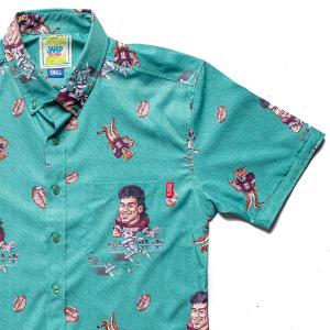 RSVLTS AC Slater: Bayside King KUNUFLEX Short Sleeve Shirt in Green — front view