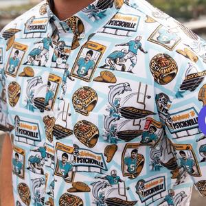 RSVLTS Psychoville KUNUFLEX Short Sleeve Shirt in White — front view