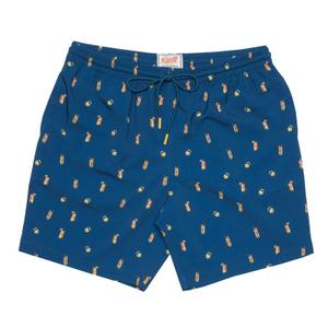 RSVLTS Palms Away Hybrid Shorts in Blue — front view