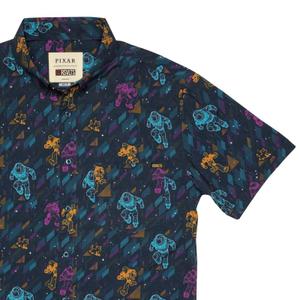 RSVLTS Space Rangers KUNUFLEX Short Sleeve Shirt in Blue — front view