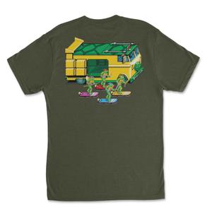 RSVLTS Party Wagon Crewneck Tee in Green — front view
