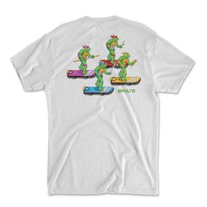 RSVLTS Rolling Foursome Crewneck Tee in White — front view