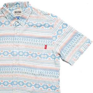 RSVLTS Aztec Pastel KUNUFLEX Short Sleeve Shirt in White — front view