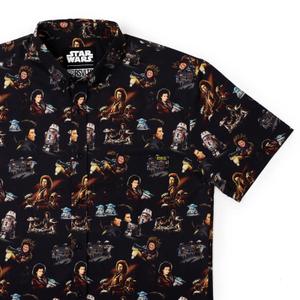 RSVLTS Peli Motto KUNUFLEX Short Sleeve Shirt in Black — front view