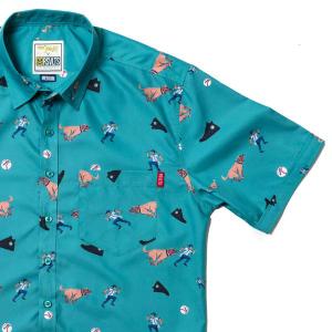 RSVLTS Benny The Jet KUNUFLEX Short Sleeve Shirt in Blue — front view