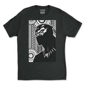 RSVLTS Noir Panther Crewneck Tee in Black — front view
