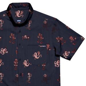 RSVLTS Spooky Soiree KUNUFLEX Short Sleeve Shirt in Gray — front view