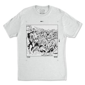 RSVLTS Print Marks Crewneck Tee in White — front view