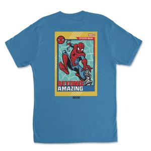 RSVLTS Trading Card Crewneck Tee in Blue — front view
