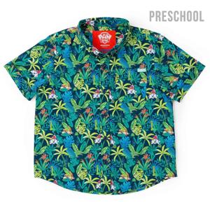 RSVLTS Jungle Jamboree KUNUFLEX Short Sleeve Shirt in Green — front view