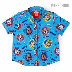RSVLTS Ruff Rescue KUNUFLEX Short Sleeve Shirt in Blue — front view