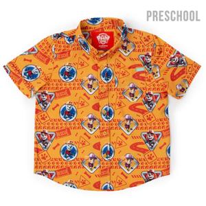 RSVLTS Road Dogs KUNUFLEX Short Sleeve Shirt in Orange — front view