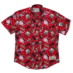 RSVLTS Ring the Bell KUNUFLEX Short Sleeve Shirt in Red — front view