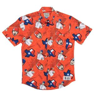 RSVLTS Carlos Correa KUNUFLEX Short Sleeve Shirt in Orange — front view