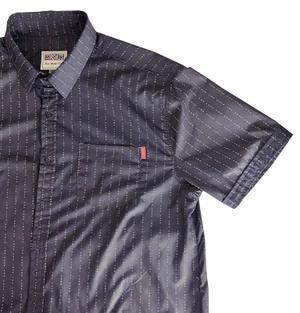 RSVLTS Fight Night KUNUFLEX Short Sleeve Shirt in Blue — front view