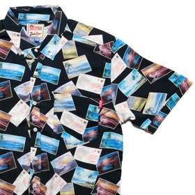 RSVLTS From Bob Ross With Love KUNUFLEX Short Sleeve Shirt in Black — front view