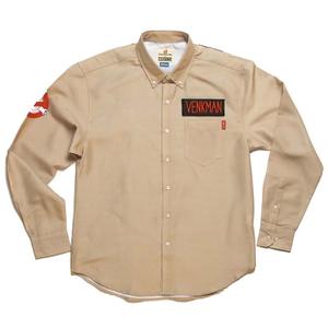 RSVLTS Who Ya Gonna Call? Long Sleeve Shirt in Brown — front view
