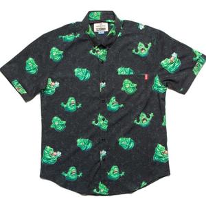 RSVLTS Slimer KUNUFLEX Short Sleeve Shirt in Black — front view