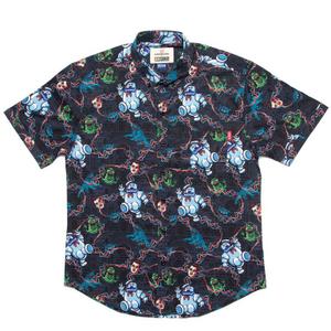 RSVLTS Oh My Gozer KUNUFLEX Short Sleeve Shirt in Black — front view