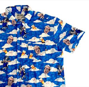 RSVLTS Holy Cow! KUNUFLEX Short Sleeve Shirt in Blue — front view