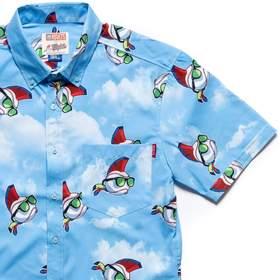 RSVLTS Ball Hawk KUNUFLEX Short Sleeve Shirt in Blue — front view