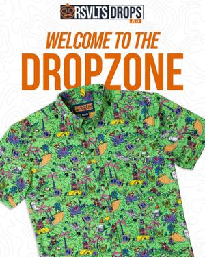 RSVLTS Lords of Slimetown KUNUFLEX Short Sleeve Shirt in Green — front view