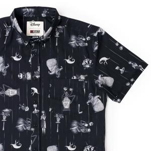 RSVLTS Everybody Scream KUNUFLEX Short Sleeve Shirt in Black — front view