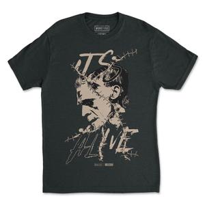RSVLTS It’s Alive Crewneck Tee in Black — front view