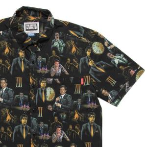 RSVLTS Threat Level Midnight KUNUFLEX Short Sleeve Shirt in Black — front view