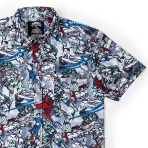 RSVLTS Double KO KUNUFLEX Short Sleeve Shirt in White — front view