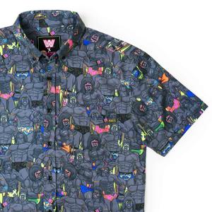 RSVLTS Spirit of the Ultimate Warrior KUNUFLEX Short Sleeve Shirt in Gray — front view