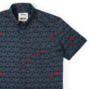 RSVLTS Seasons Screamings KUNUFLEX Short Sleeve Shirt in Black — front view