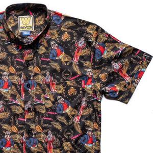 RSVLTS Nature Boy KUNUFLEX Short Sleeve Shirt in Black — front view