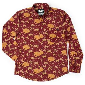 RSVLTS Rebel Crumb Long Sleeve Shirt in Red — front view