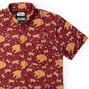 RSVLTS Rebel Crumb KUNUFLEX Short Sleeve Shirt in Red — front view