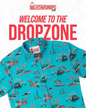 RSVLTS Isle Be Home For Christmas KUNUFLEX Short Sleeve Shirt in Blue — front view