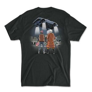 RSVLTS Flash in Time Part 2 Crewneck Tee in Black — front view