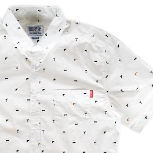 RSVLTS Secret Agent Man KUNUFLEX Short Sleeve Shirt in White — front view