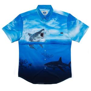 RSVLTS Jump Around KUNUFLEX Short Sleeve Shirt in Blue — front view